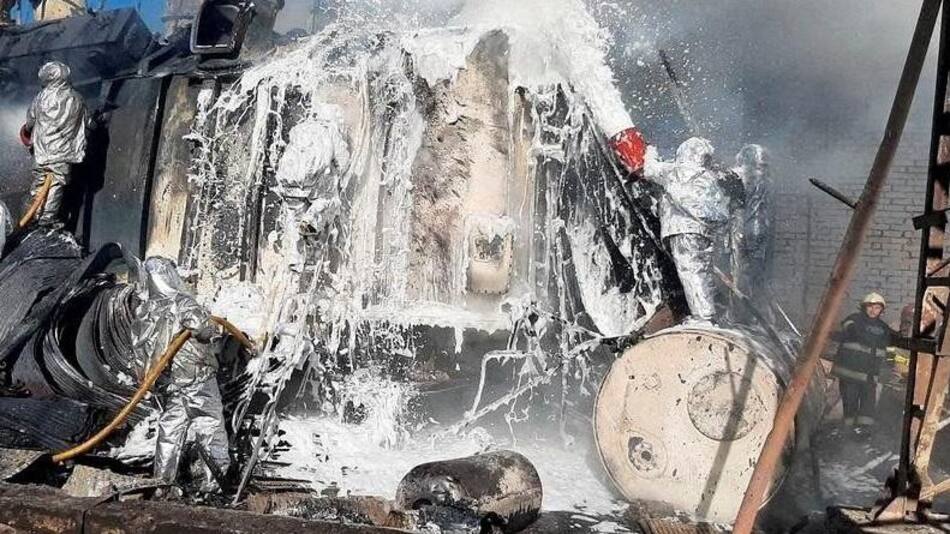 Incendio en central eléctrica ucraniana. Foto: Reuters