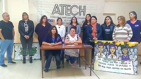 Protesta docente. Foto: ATECh Chubut