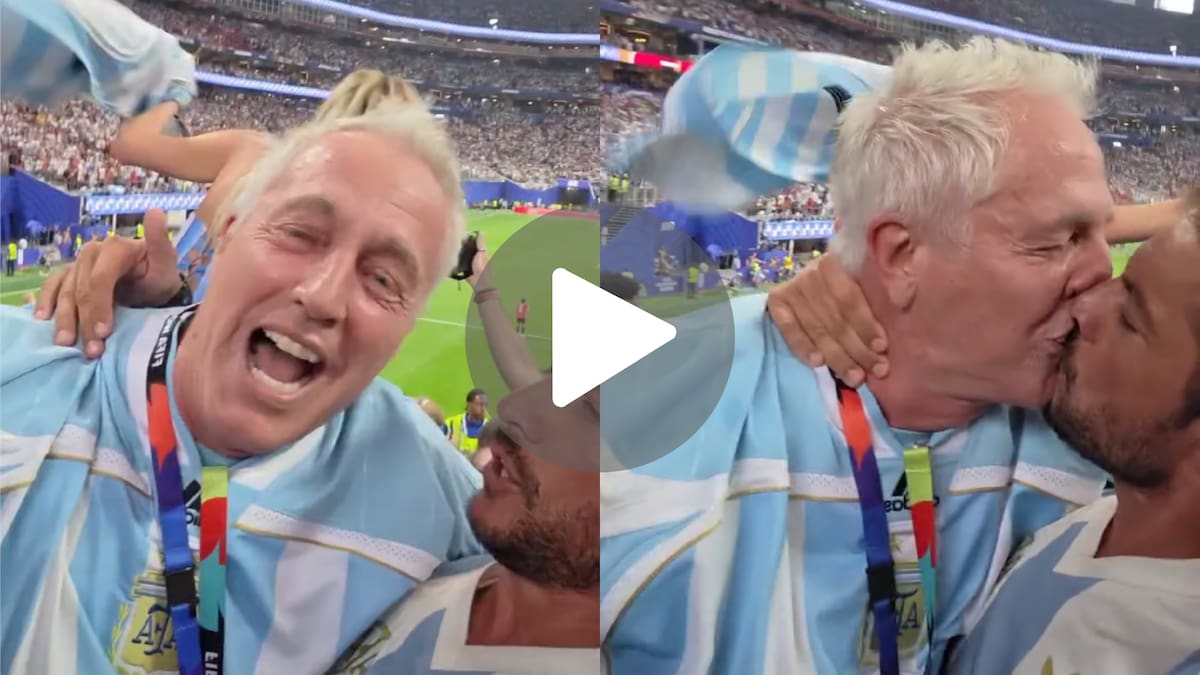 VIDEO: Francisco Delgado y Marley se besaron eufóricamente por el triunfo de Argentina