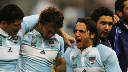 Agustín Pichot con la camiseta de Los Pumas