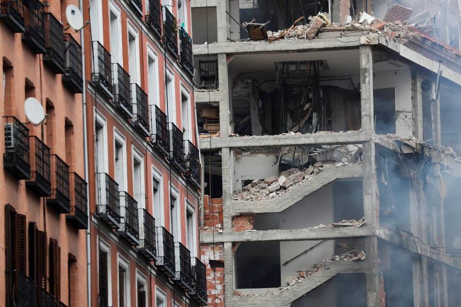 Explosión en España, centro de Madrid, foto Reuters