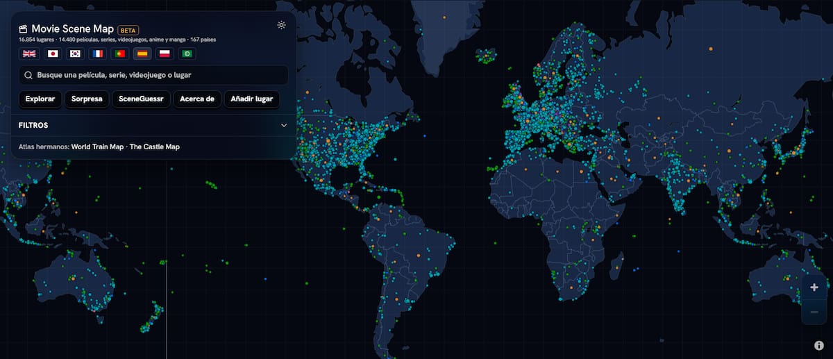 Mapa interactivo de películas.