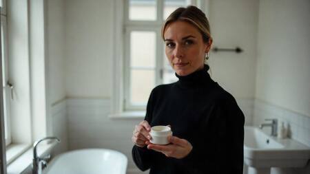 Mujer, crema facial, cuidado de la piel. Foto: Freepik AI.