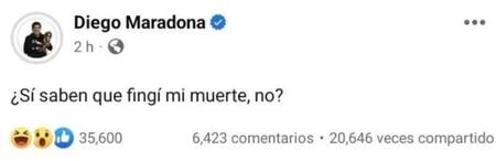 Hackearon las redes de Diego Maradona. Foto: NA.