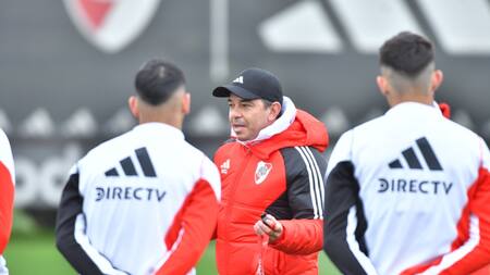 Marcelo Gallardo, en su vuelta como director técnico de River. Foto: X.