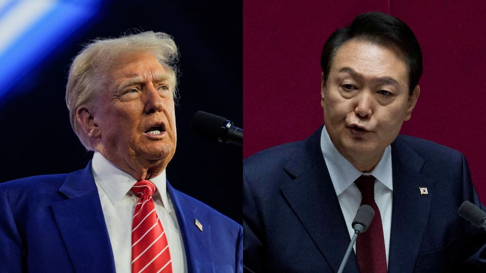 Donald Trump y Yoon Suk-yeol. Fotos: Reuters.