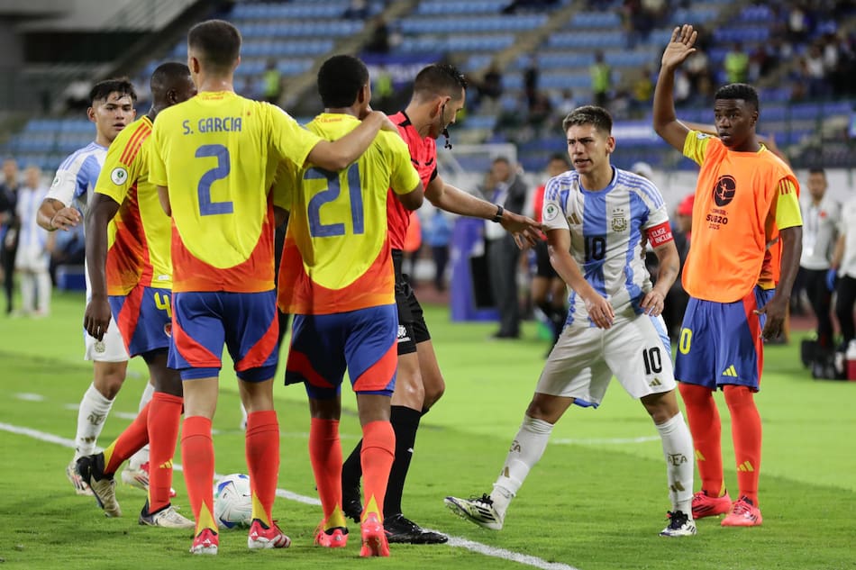 Claudio Echeverri; Argentina Sub 20 vs. Colombia. Foto: EFE (Ronald Pena)