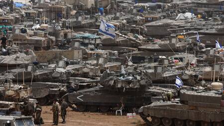 Soldados israelíes en la Franja de Gaza; guerra Israel-Hamás: Foto: Reuters