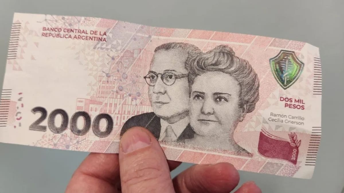 Billete de 2 mil pesos. Fuente: X