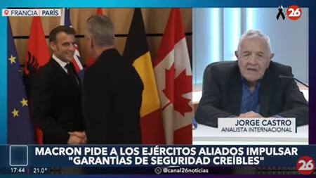 Análisis de Jorge Castro de la participación de Macron en la paz en Ucrania. Foto: Captura de TV