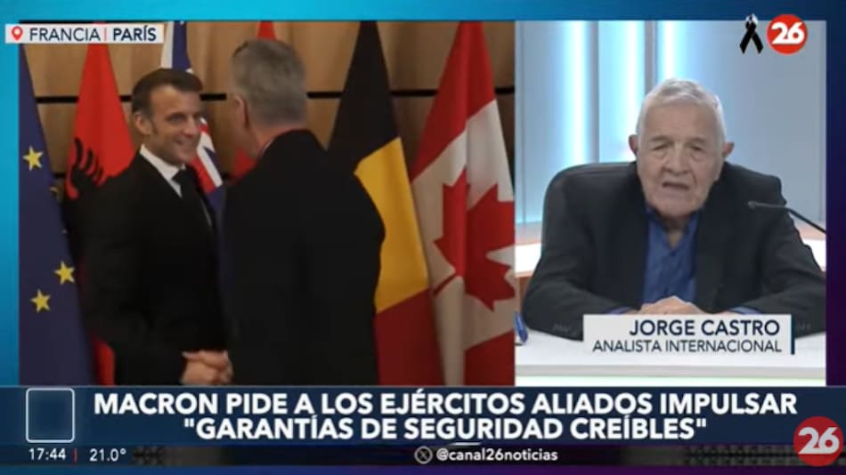 Análisis de Jorge Castro de la participación de Macron en la paz en Ucrania. Foto: Captura de TV
