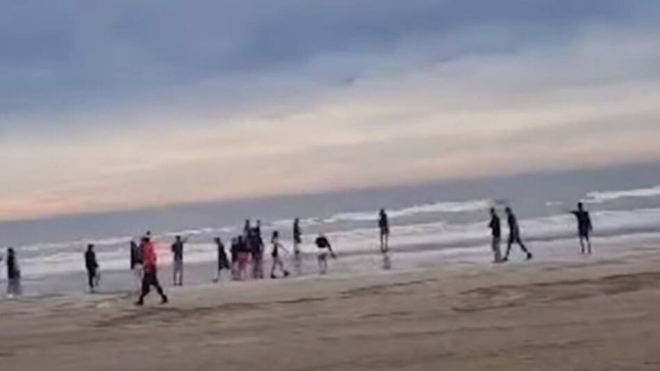 Pelea en Santa Teresita. Foto: captura pantalla