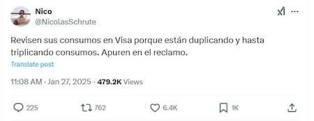 Consumos duplicados en tarjetas de crédito. Captura X.