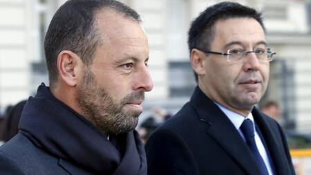 Sandro Rosell y Josep Bartomeu. Foto: Reuters.