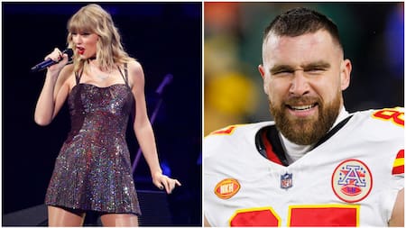 Taylor Swift y Travis Kelce. Fotos: Reuters.