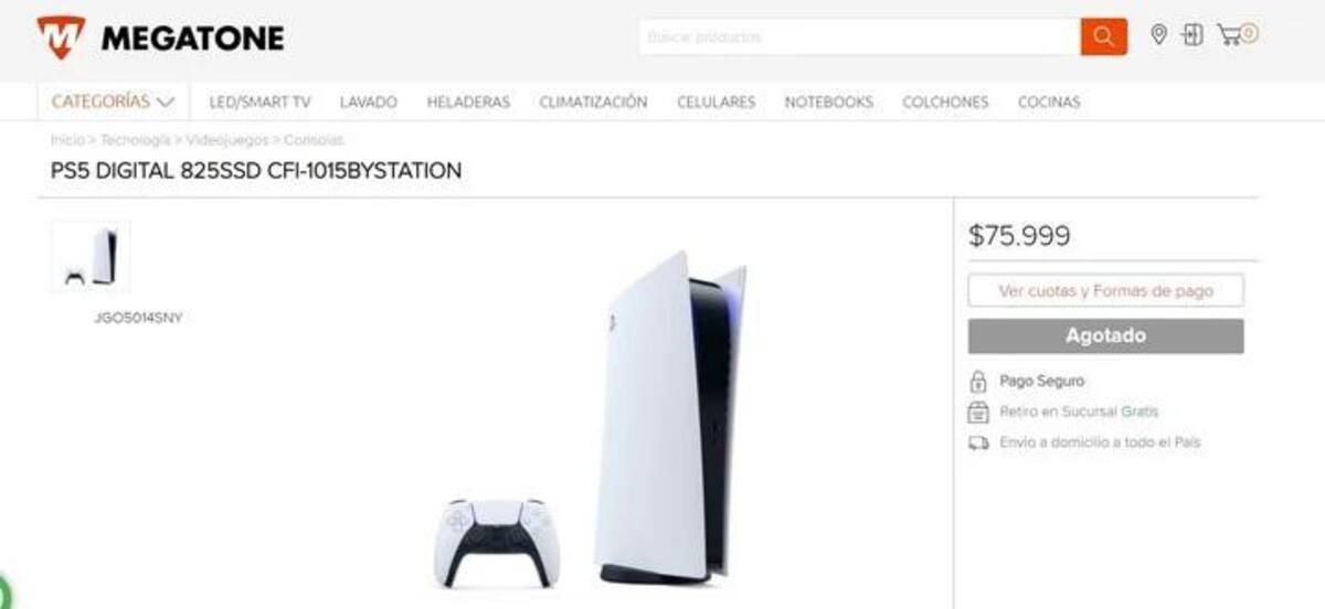Venta de PlayStation 5, foto captura