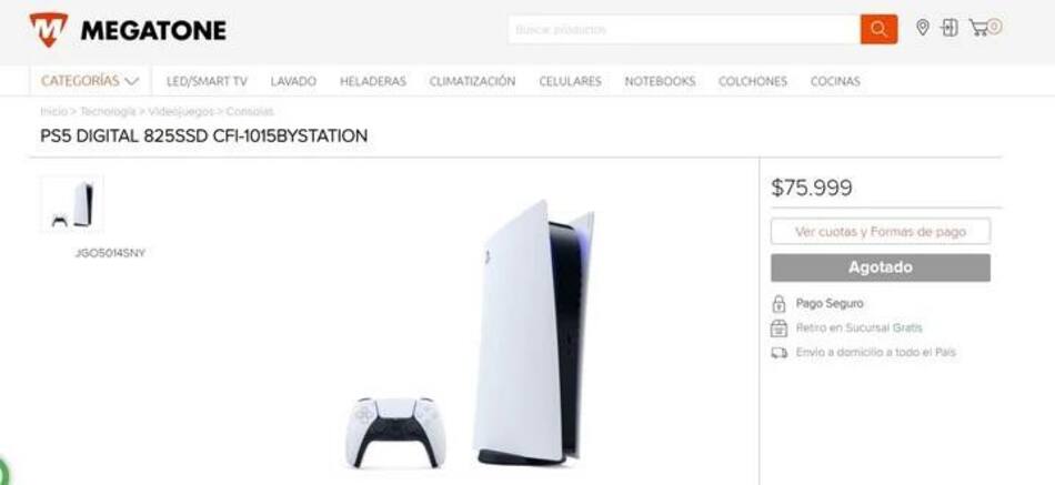 Venta de PlayStation 5, foto captura