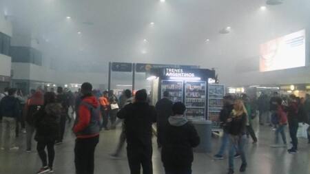 Humareda en la estación de Once