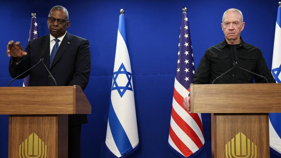 Los secretarios de defensa de EEUU e Israel. Foto: Reuters