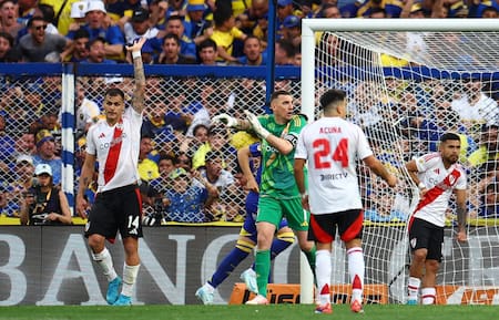 River pide mano de Milton Giménez en el agónico empate de Boca en el Superclásico. Foto: Reuters