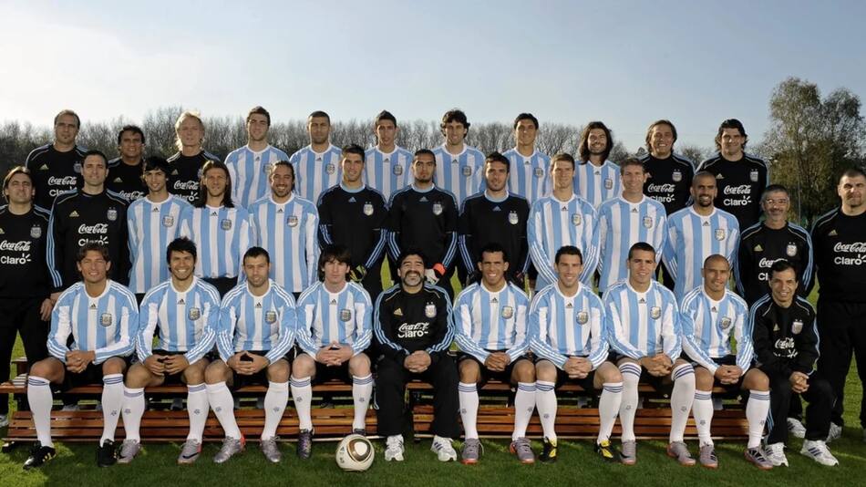 La Selección Argentina que jugó el Mundial del 2010. Foto: NA