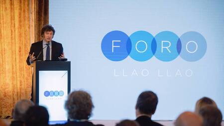 Javier Milei en el Foto Llao Llao. Foto: NA.