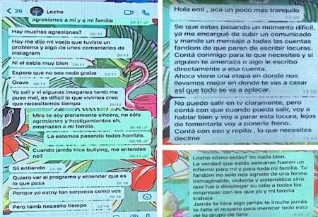 Chats entre Emily Lucius y Locho Loccisano. Foto: NA.