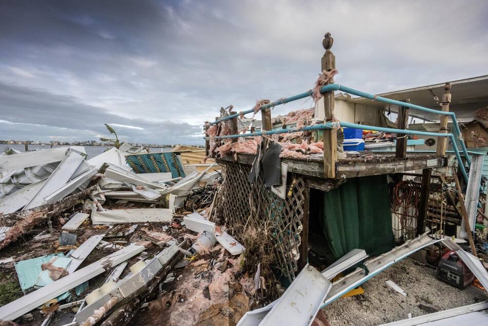 Destrozos en Florida por el huracán Milton. Foto: EFE.