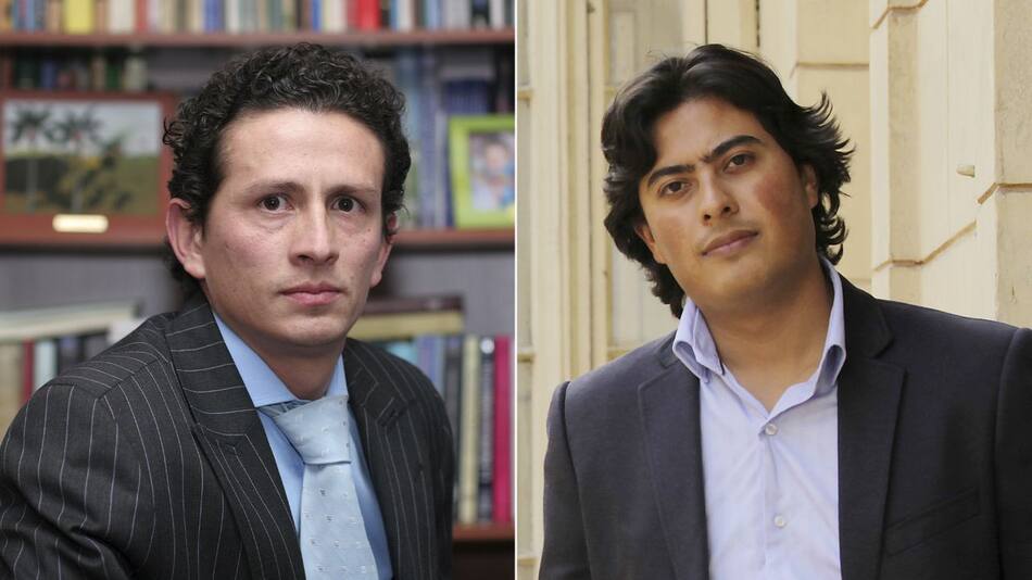 Nicolás Petro y su abogado. Foto: Twitter.