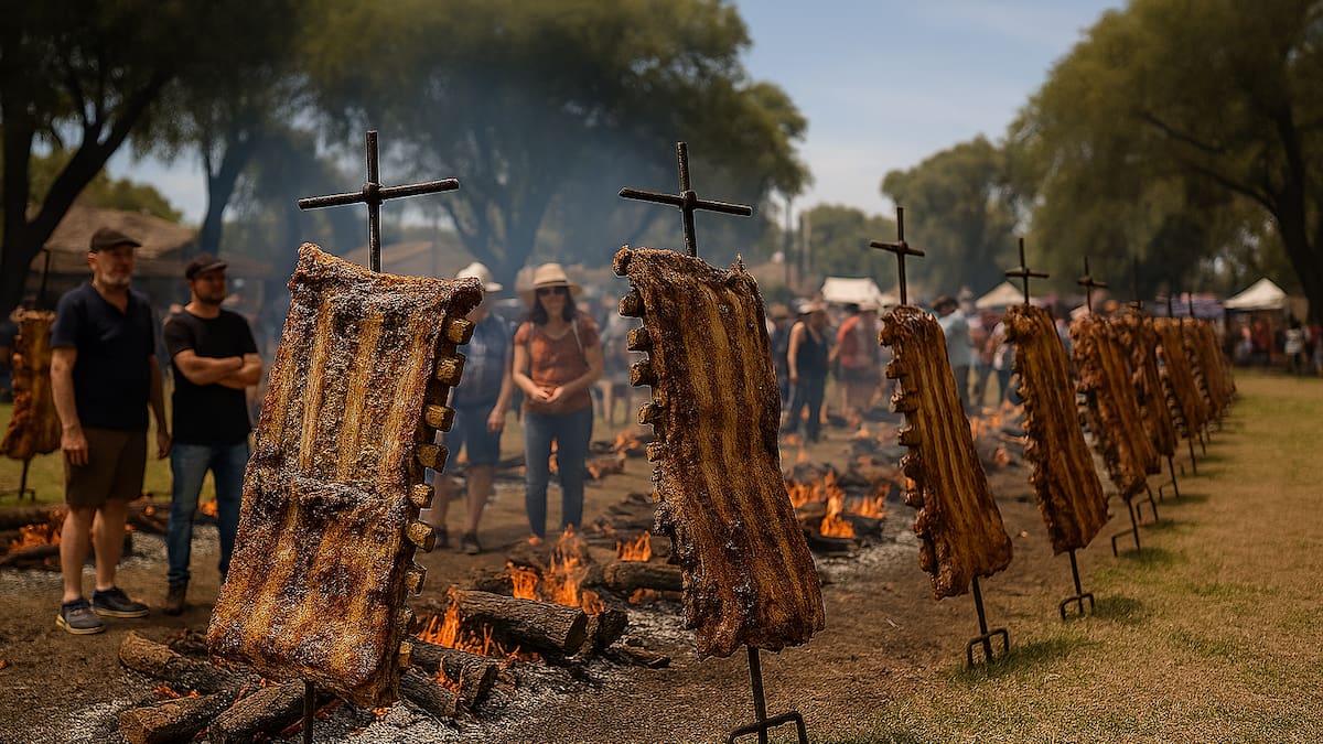 El pueblo bonaerense donde el fuego es tradición y se cocina el mayor festival de costillar criollo del país