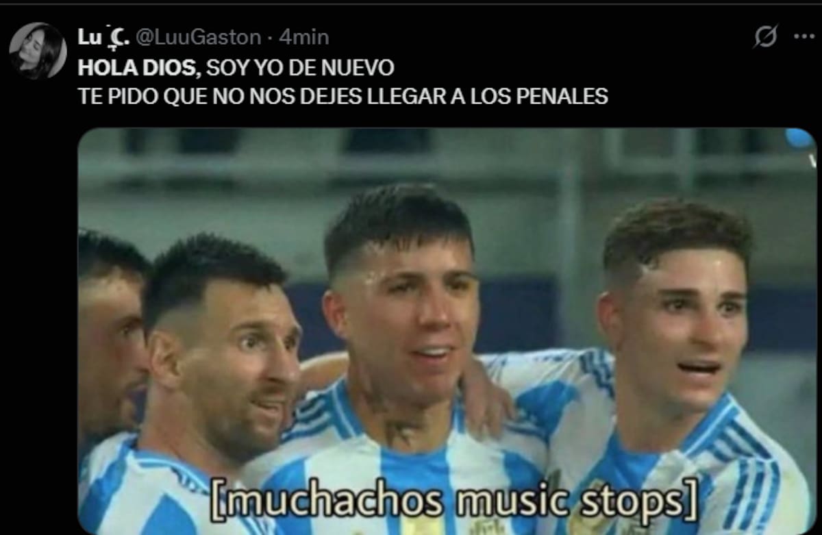 Meme de X por el partido de Argentina.