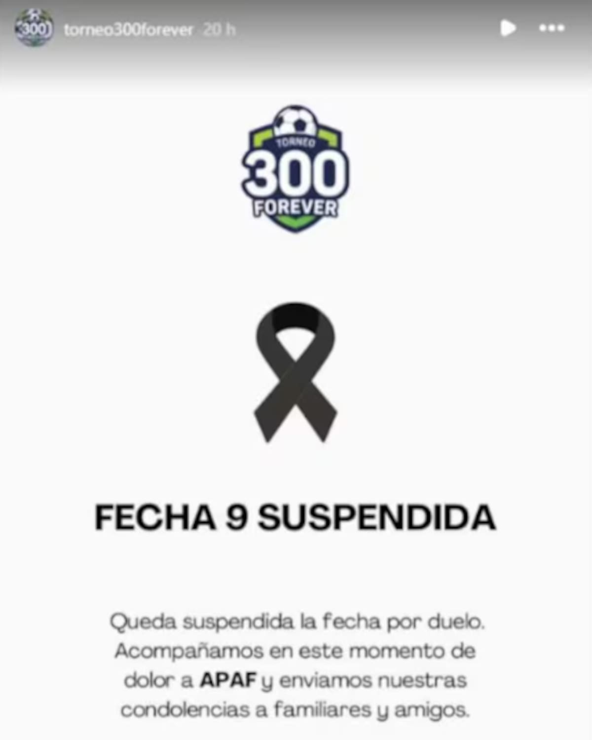 El comunicado del torneo 300 Forever.