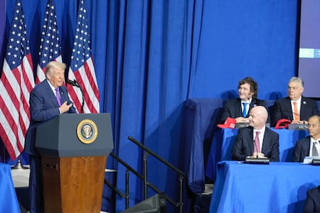 Javier Milei en la sesión inaugural del Consejo de la Paz