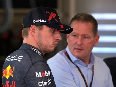 Max Verstappen junto a su padre Jos. Foto: Reuters.