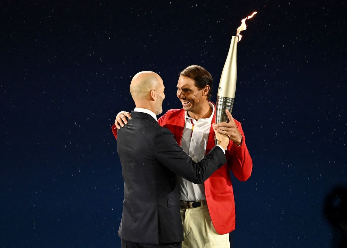 Zinedine Zidane y Rafael Nadal en los Juegos Olímpicos París 2024. Foto: Reuters