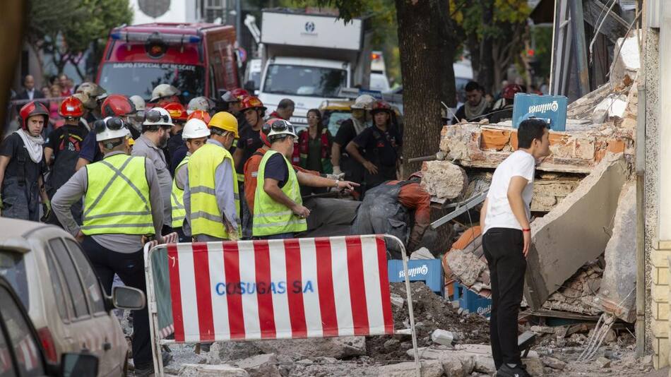 San Cristóbal, derrumbe en supermercado chino, se cayó una medianera, NA
