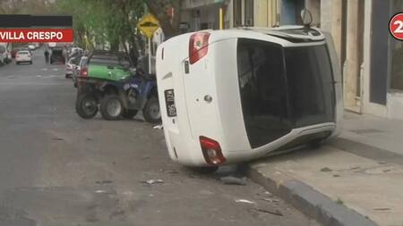 Escape de control policial, persecución y choque, Canal 26