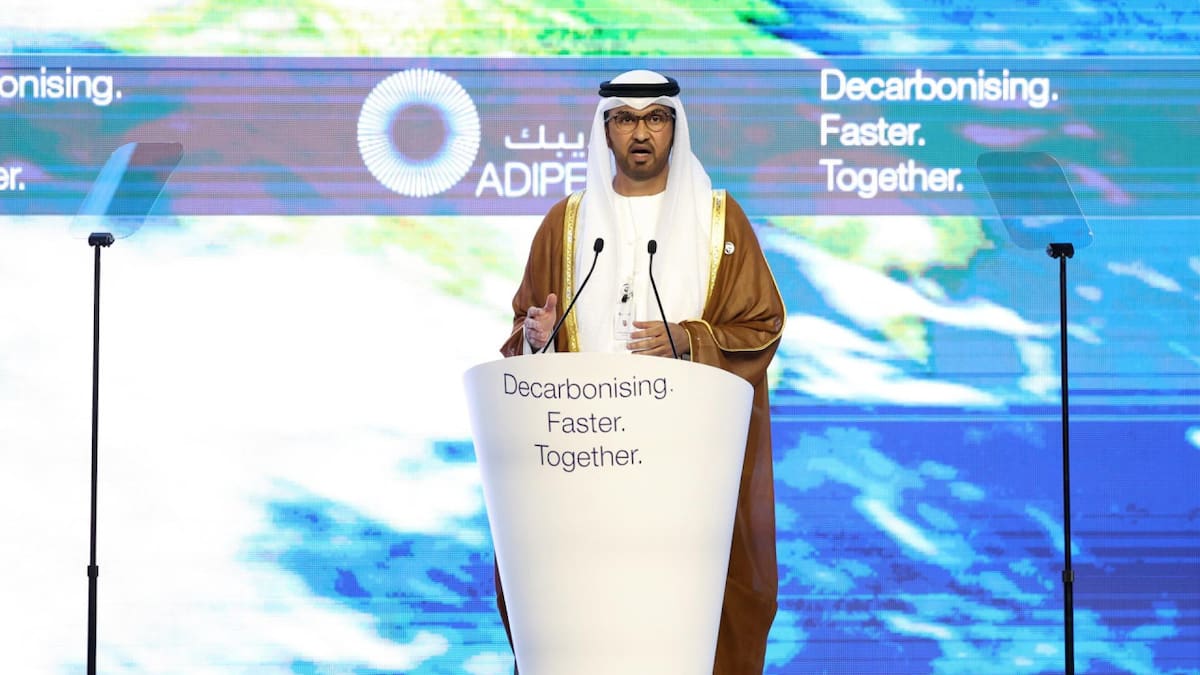 El Sultán Ahmed Al Jaber, Presidente de la COP28 en Dubái. Foto: EFE.