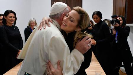 Fabiola y Papa Francisco, foto Presidencia