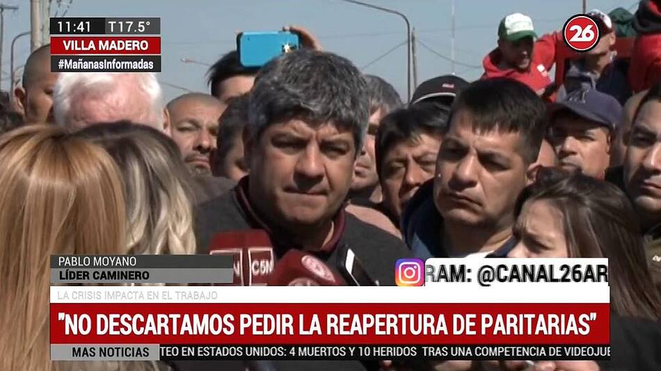 Pablo Moyano - Protesta de Camioneros - Canal 26