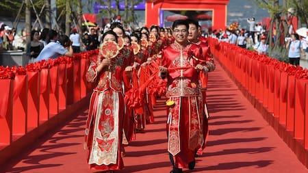 Boda masiva en China. Fuente: EFE