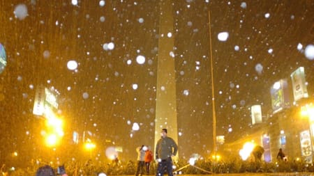 El día que nevó en Buenos Aires y el conurbano bonaerense. Foto: Archivo.