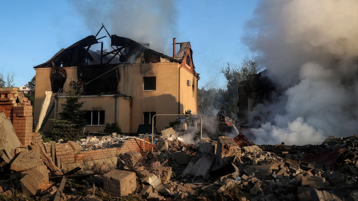 Ataques rusos sobre la región de Járkov, Ucrania. Foto: Reuters.