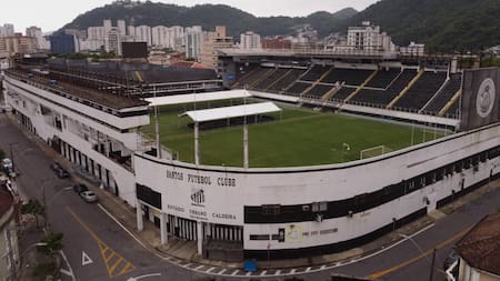 El estadio Urbano Caldeira; Santos FC. Foto: Télam.