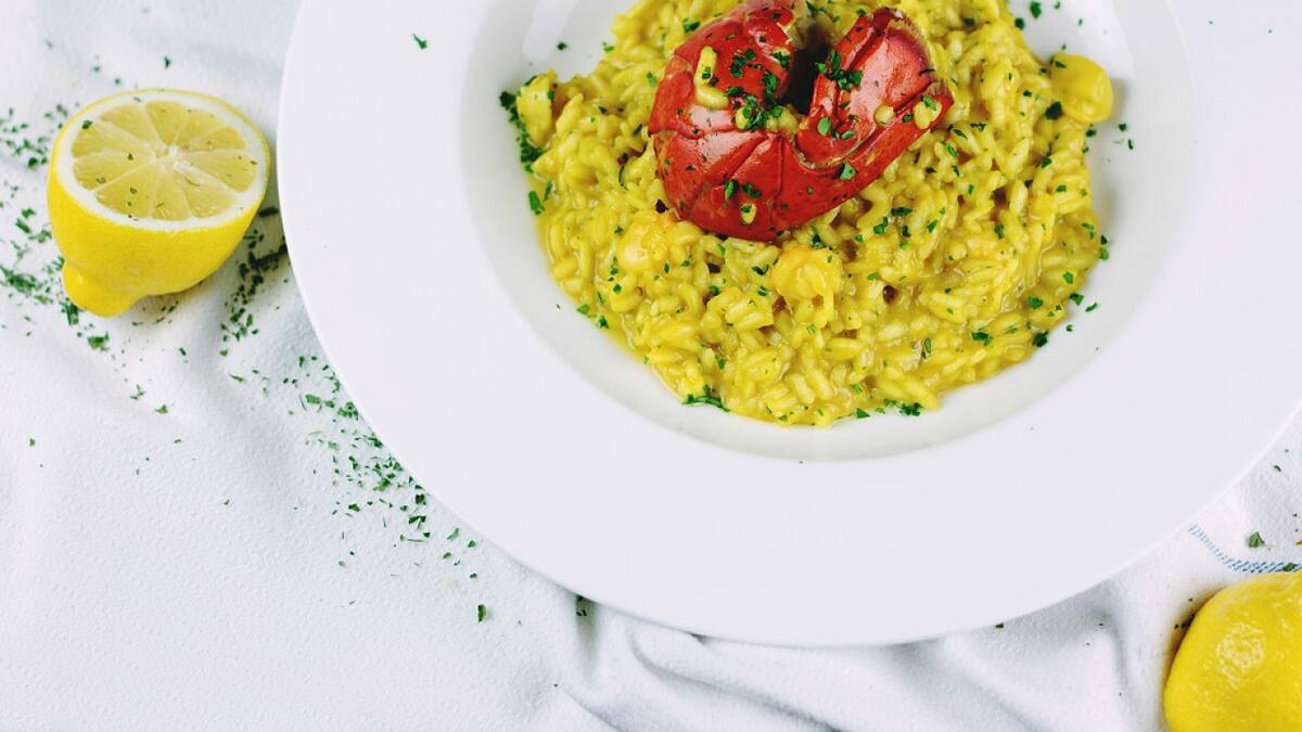 Risotto, comida. Foto: Unsplash.