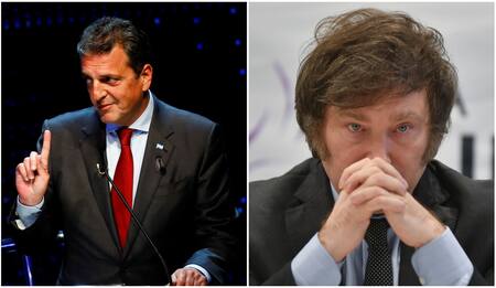 Sergio Massa y Javier Milei. Fotos: NA.