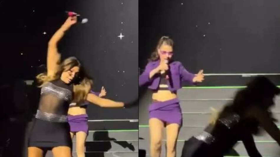 La caída de Catherine Fulop en el show de Erreway.