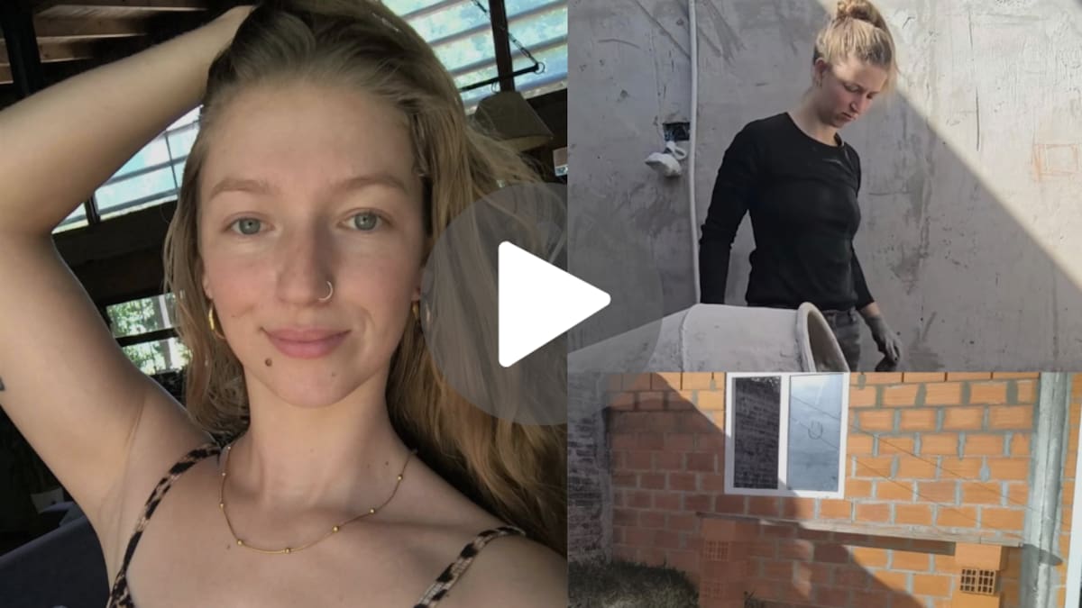 La influencer y albañila mostró el avance de la casa que construye con sus propias manos.