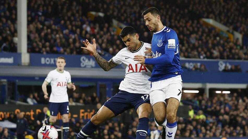 Cristian Romero; Everton vs. Tottenham Hotspur. Foto: Reuters.