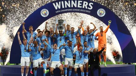 Manchester City campeón de la Champions League 2022-23. Foto: Reuters.